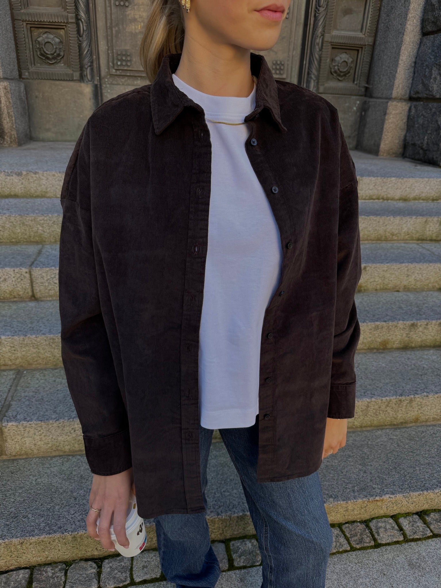 SLFRUNA Denim Shirt - Chocolate Torte