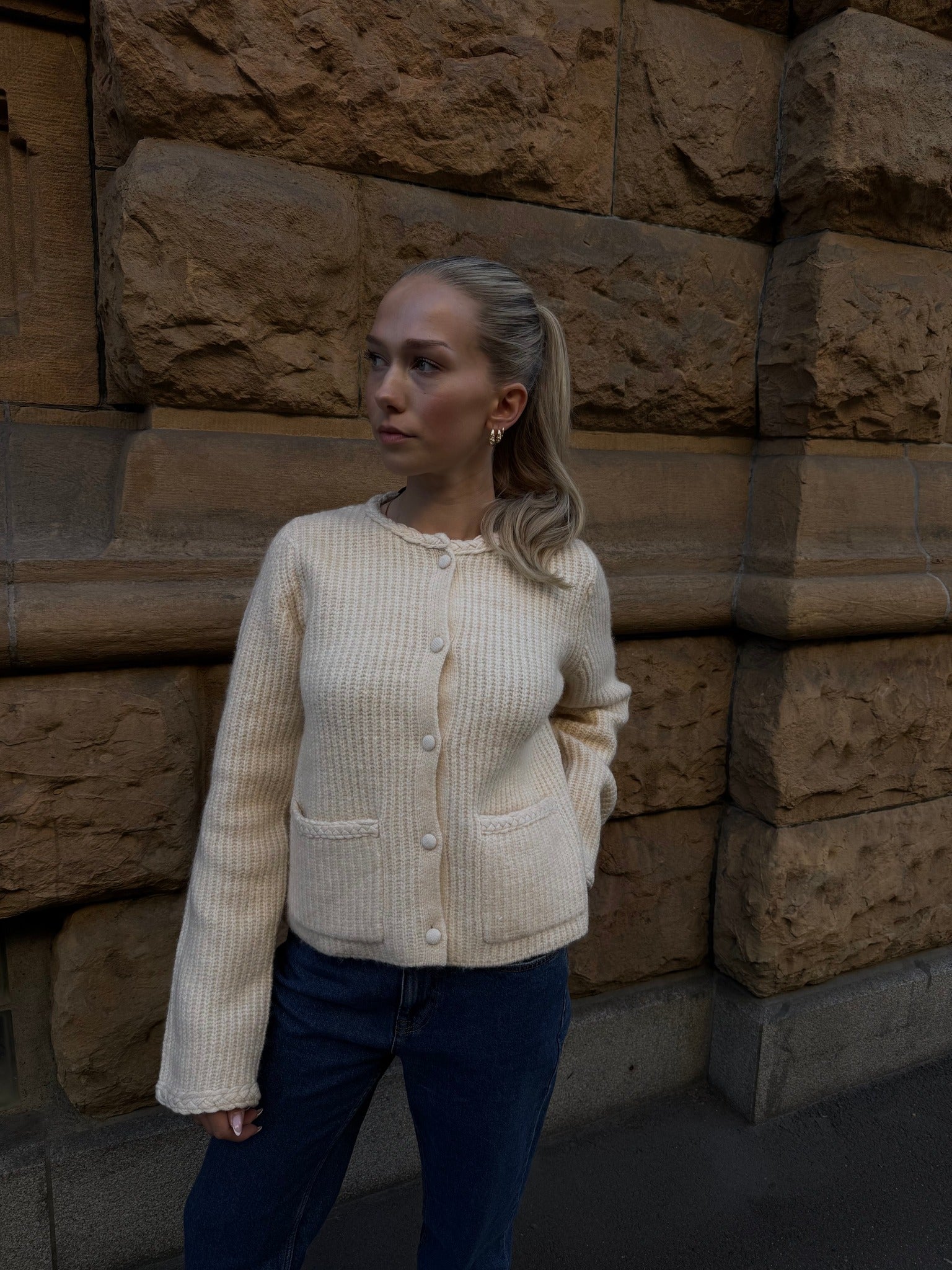 YASEMILIE Knit Cardigan - Sandshell