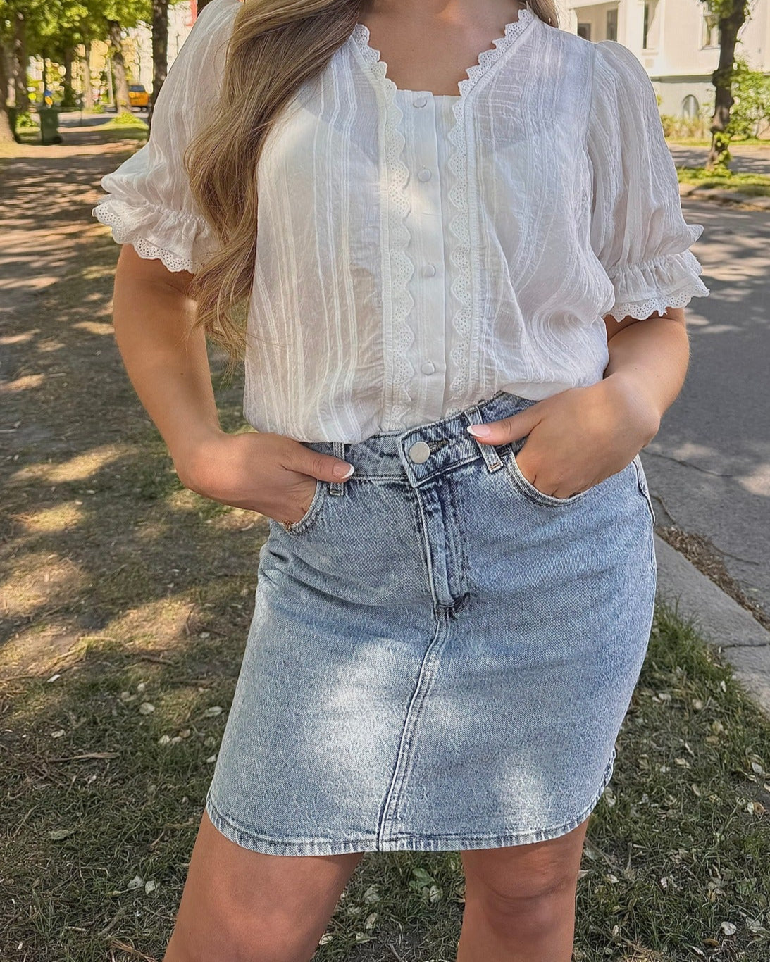 VIKAJA Skirt - Light Blue Denim