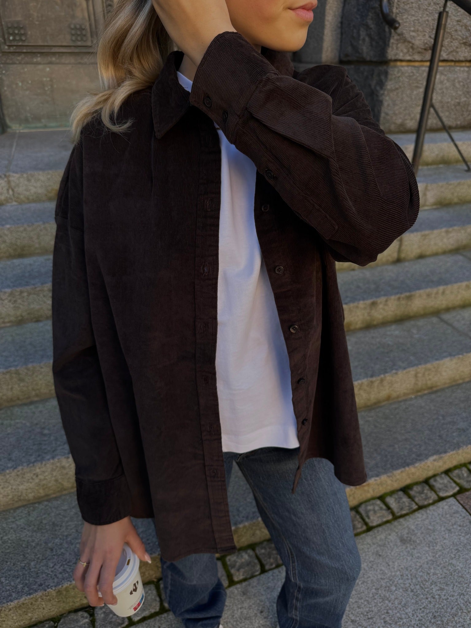 SLFRUNA Denim Shirt - Chocolate Torte