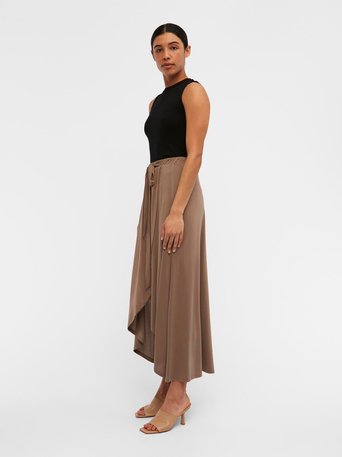 OBJANNIE Long Skirt - Fossil