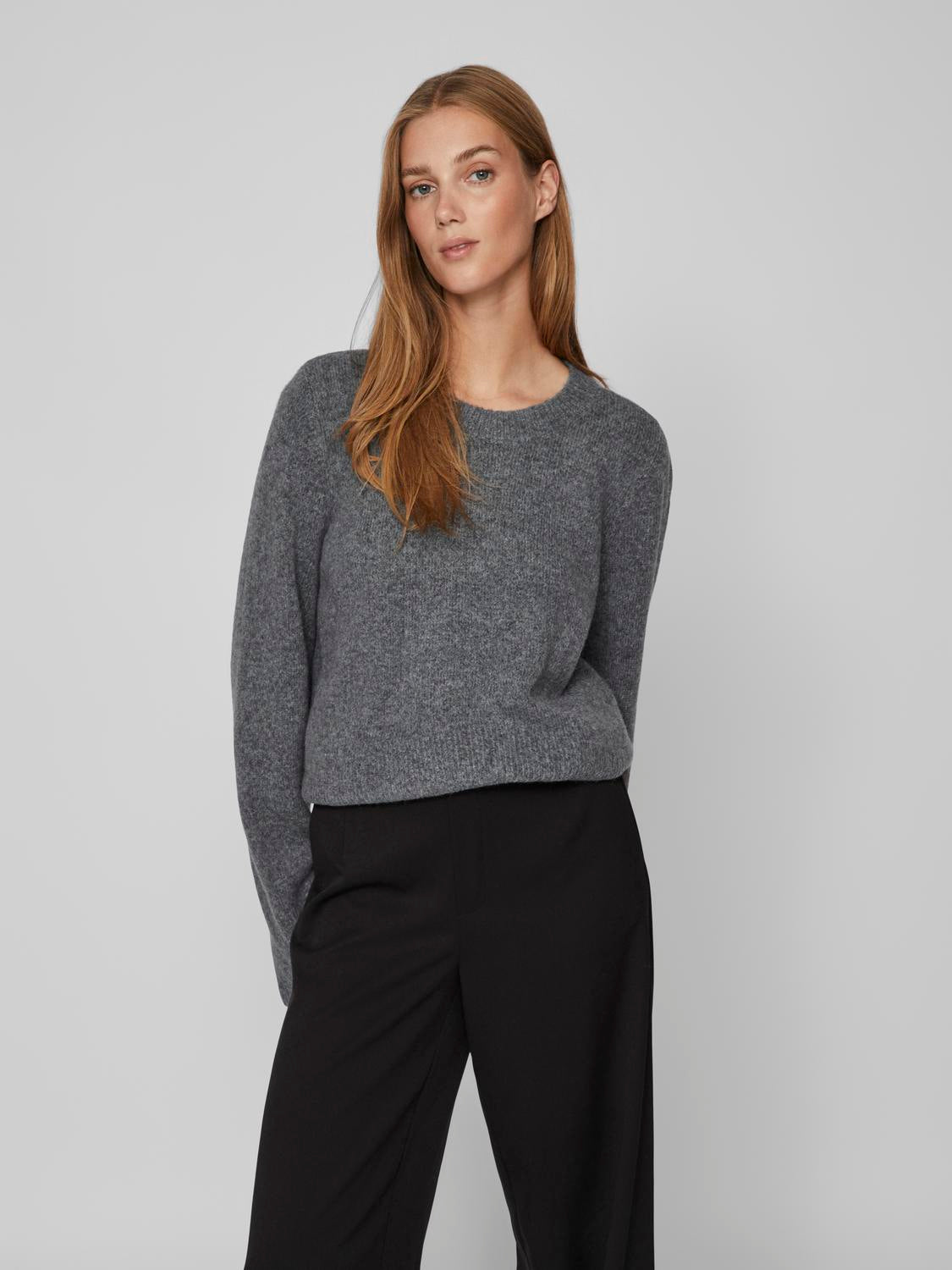 VIJANEY Pullover - Medium Grey Melange