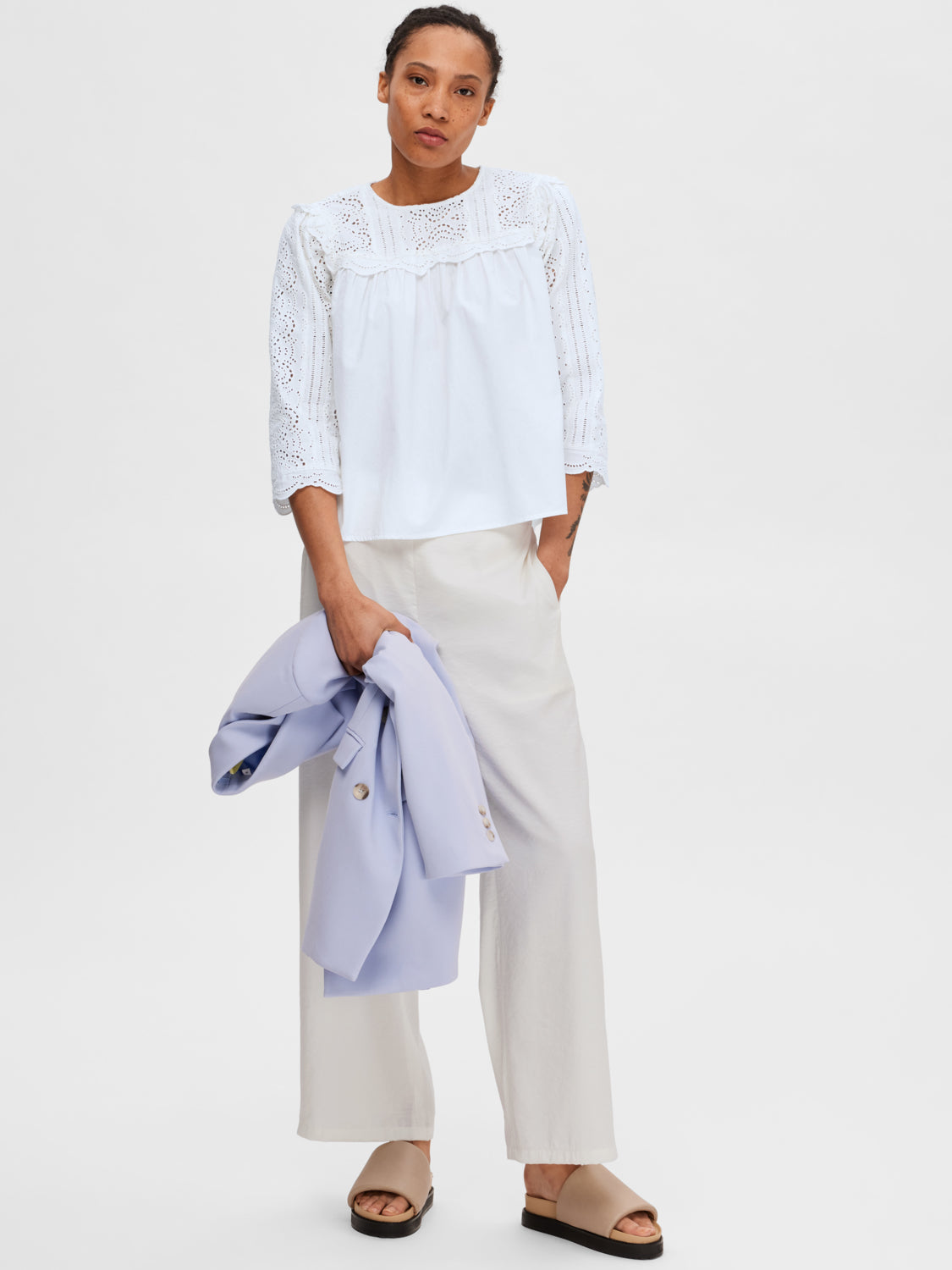 SLFDESIREE Pants - Snow White